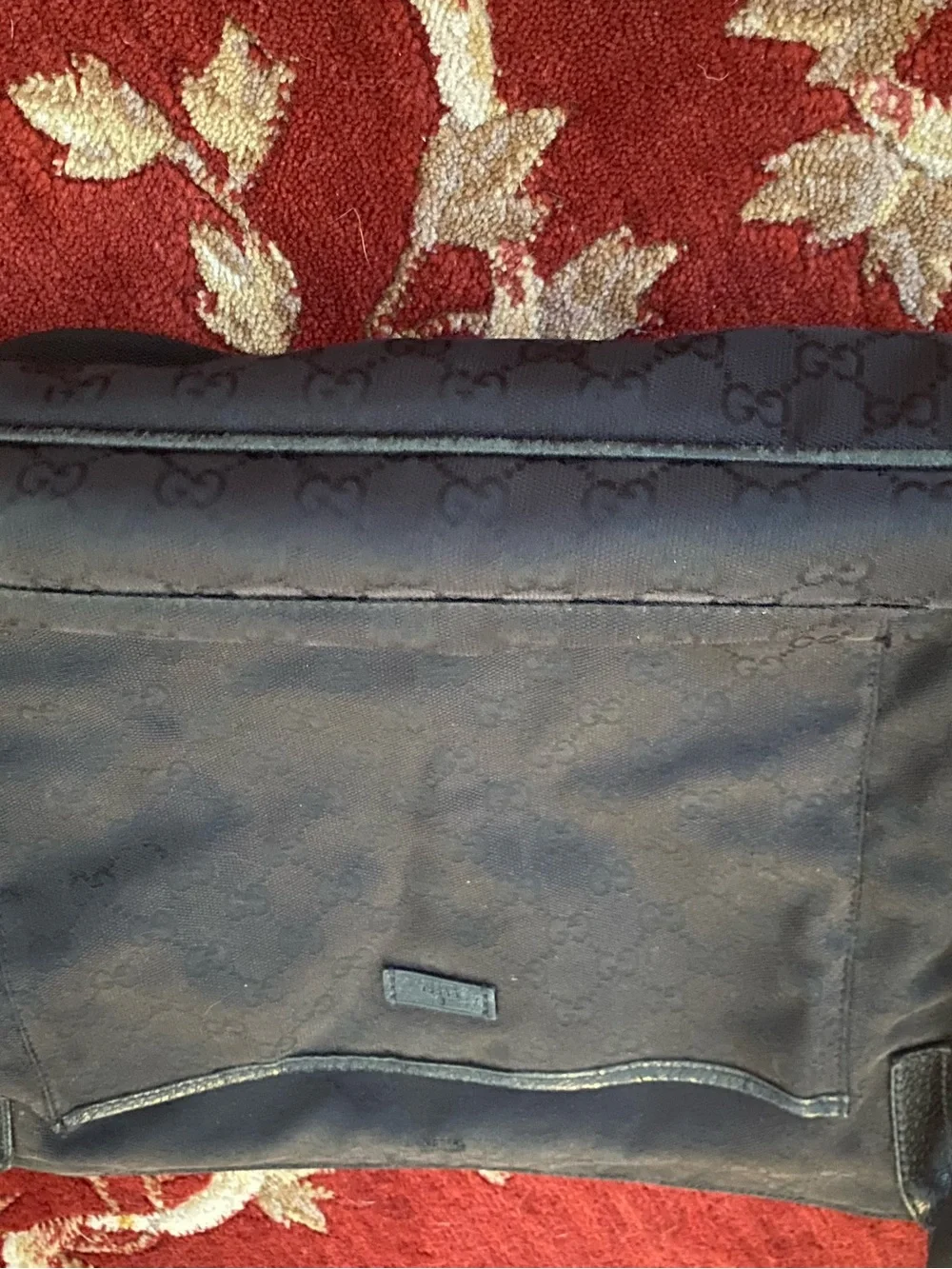 Gucci Black Monogram Messenger Bag